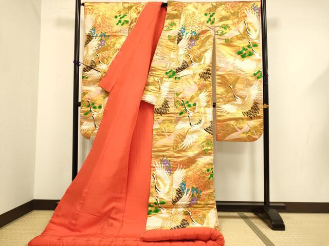 平和屋の平和屋本店●色打掛　お引きずり　和装　花嫁　婚礼　結婚式　神社挙式　唐織　飛鶴花文　逸品　DABF5565du｜アングル2