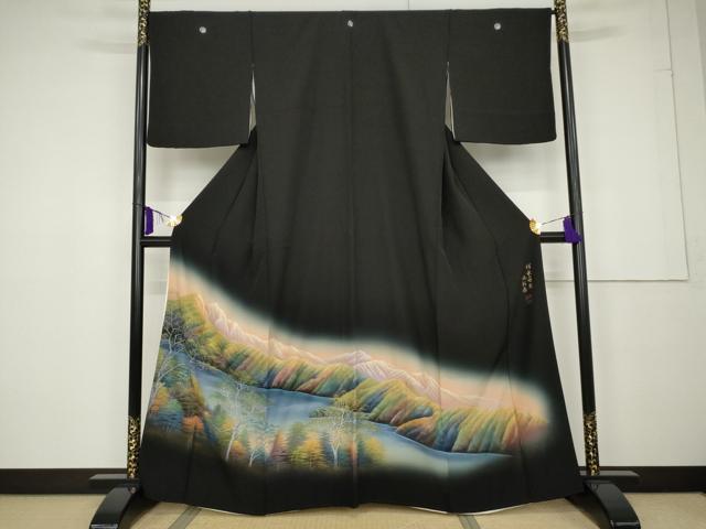 平和屋着物■豪華黒留袖 蝋彩染 祥永の世界 暈し染め 金彩 正絹 逸品 AAAS4596cs