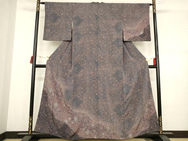 平和屋着物■訪問着　更紗花文　暈し染め　正絹　逸品　AABC0922ma...