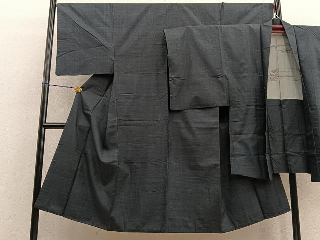 平和屋着物▼男性 本場大島紬 アンサンブル 80亀甲 総詰め 大丸扱い 正絹 逸品 BAAU4602gt