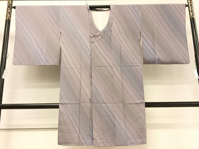 平和屋着物＃道行コート 斜線文 暈し染め ロング丈 正絹 逸品 CAAT5993id
