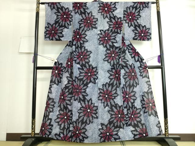 平和屋着物∴極上　夏物　浴衣　有松鳴海絞り　菊　綿　逸品　未使用　DZAA20138kh5