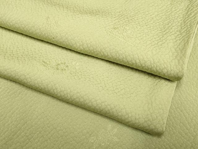 Kimono - 平和屋着物●極上　色無地　花筏地紋　黄海松茶色　逸品　DZAB3896kh6