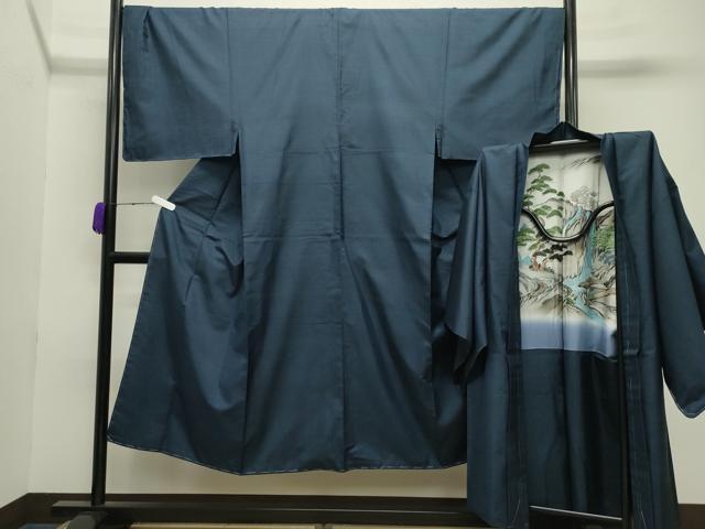 平和屋着物●男性　本場大島紬　アンサンブル　100亀甲　総詰め　正絹　逸品　未使用　CABC8017gh