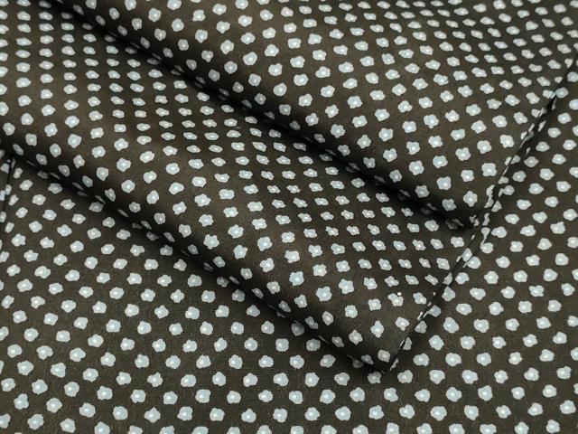 平和屋着物▽上質な小紋　単衣　舞花文　黒地　正絹　逸品　DAAV3153du