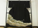 平和屋着物■豪華黒留袖 駒刺繍 飛鶴花松文 暈し染め 金彩 松坂屋扱い 逸品 DAAE8568cm