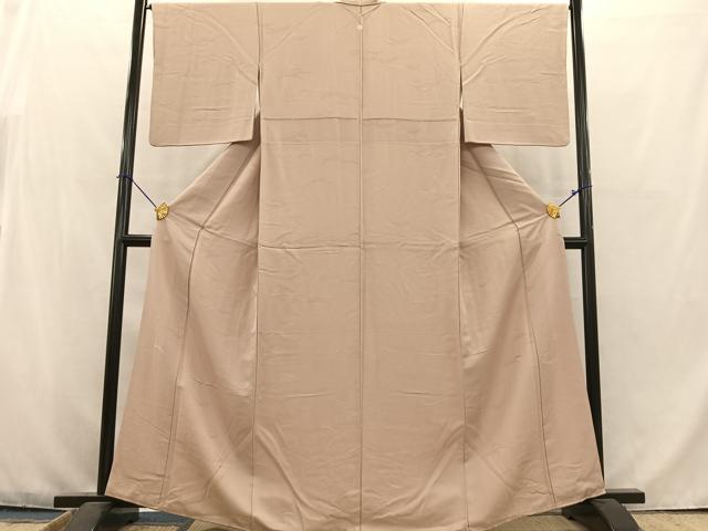 平和屋着物■上質な色無地 雪芝地紋 洗柿色 正絹 逸品 AABB9261oa