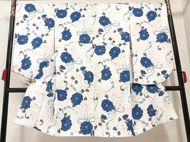 平和屋着物●小振袖 二尺袖 舞花文 洗える着物 AABA8917ph