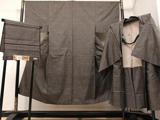 平和屋着物●男性 本場大島紬 アンサンブル 100亀甲 総詰め 証紙付き 正絹 逸品 AAAY8644ph