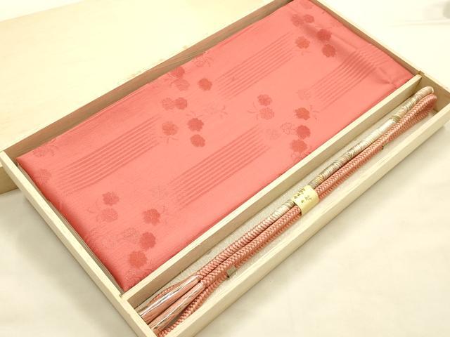 平和屋本店●和装小物 振袖用帯締め・帯揚げセット 丸組 舞花地紋 暈し 正絹 逸品 ...