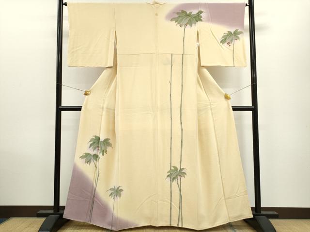 平和屋着物●訪問着　手描き　草木文　暈し染め　正絹　逸品　CAAV9330ze