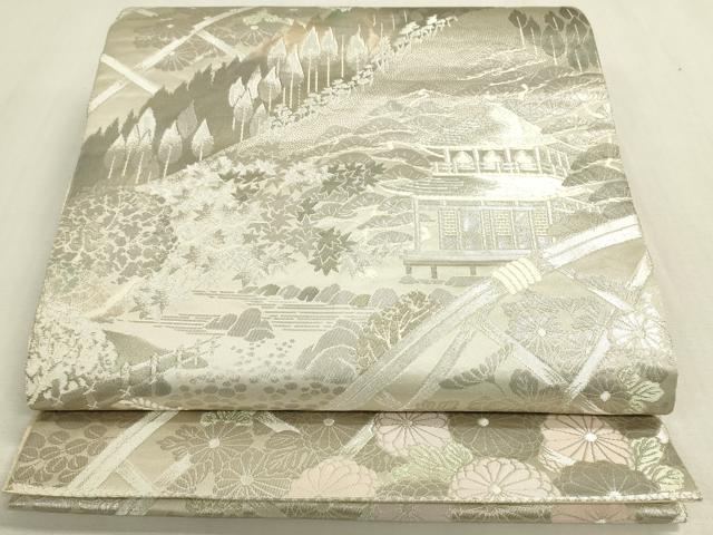 Rakuten - 平和屋着物◎六通柄袋帯　初音絵巻文　プラチナ箔　正絹　逸品　DABG9020we