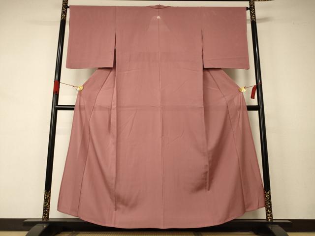 Summer Wear - 平和屋着物＊夏物　色無地　絽　赭色　正絹　逸品　AABA9301jd