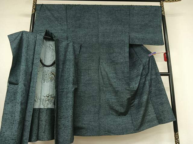 平和屋着物▽男性　紬　単衣　アンサンブル　霞文　正絹　逸品　AABF3766jh