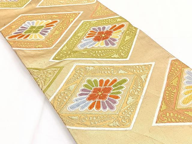 平和屋の平和屋着物◎六通柄袋帯 唐織 花菱文 金糸 正絹 逸品 CAAY3873xi｜アングル2