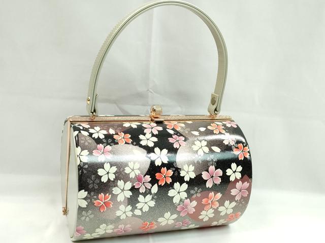 平和屋着物▼和装小物 和装バッグ ハンドバッグ 舞桜文 振袖 銀彩 逸品 CABH2199ju