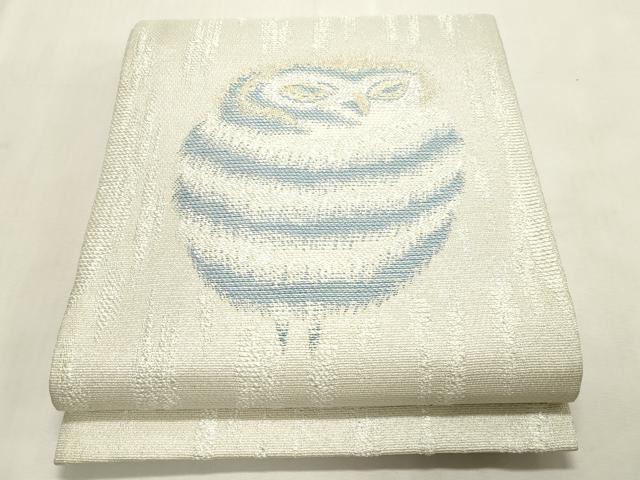 平和屋着物●太鼓柄袋帯　梟　金糸　正絹　逸品　CABH6486dy