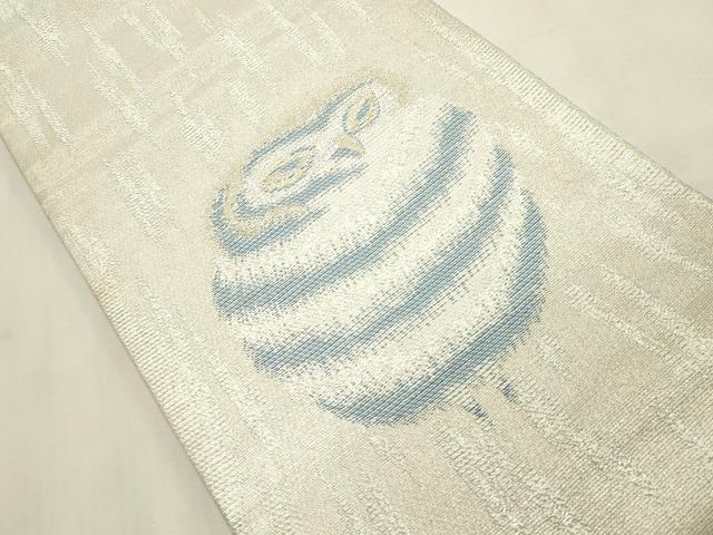 平和屋の平和屋着物●太鼓柄袋帯　梟　金糸　正絹　逸品　CABH6486dy｜アングル2