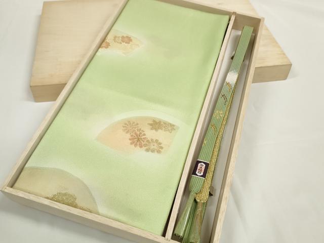 Other - 平和屋着物●和装小物　帯締め・帯揚げセット　地紙花文　金糸　高麗組　逸品　未使用　DABD7300zzz