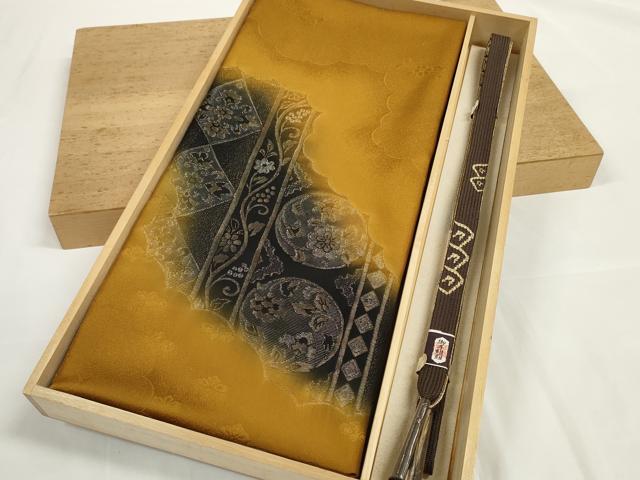 Rakuten - 平和屋着物●和装小物　帯締め・帯揚げセット　花唐草間道　花丸文　高麗組　金糸　逸品　未使用　DABD7301zzz