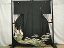 平和屋着物■豪華黒留袖 流水飛鶴文 金彩 正絹 逸品 AAAY5474gw