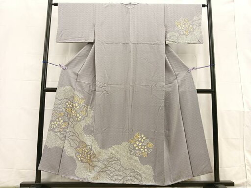 平和屋着物■訪問着 絞り 流水草葉文 金彩 正絹 逸品 BAAQ7120if 平和屋着物■訪問着 絞り 流水草葉文 金彩 正絹 逸品 BAAQ7120if