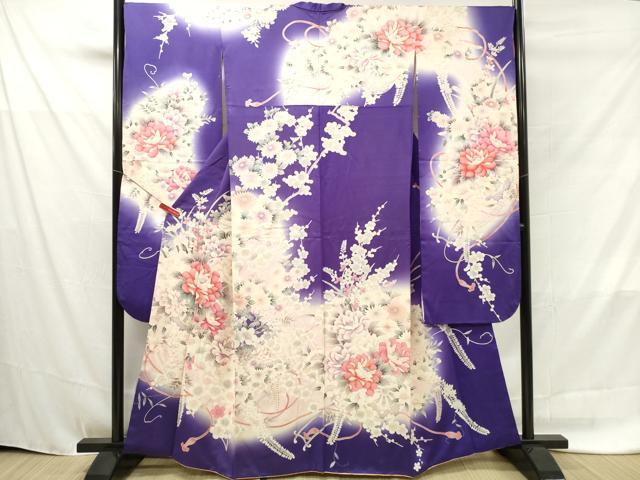 平和屋着物■豪華振袖 牡丹 暈し染め 銀彩 正絹 逸品 DAAV2390xg