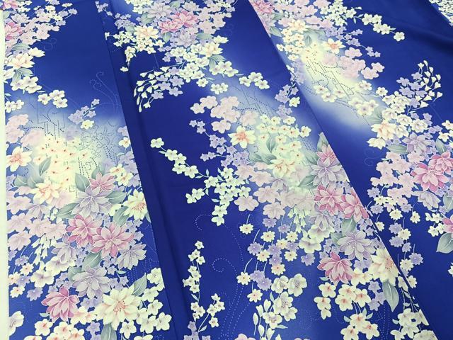 平和屋着物■上質な小紋　草花文　暈し染め　正絹　逸品　AAAS5313jh