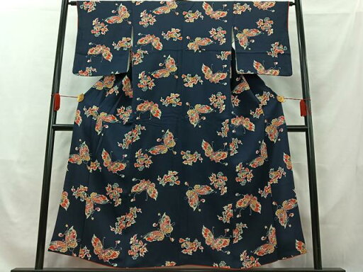 平和屋着物■上質な小紋 花蝶文 正絹 逸品 AAAS5430jh 平和屋着物■上質な小紋 花蝶文 正絹 逸品 AAAS5430jh
