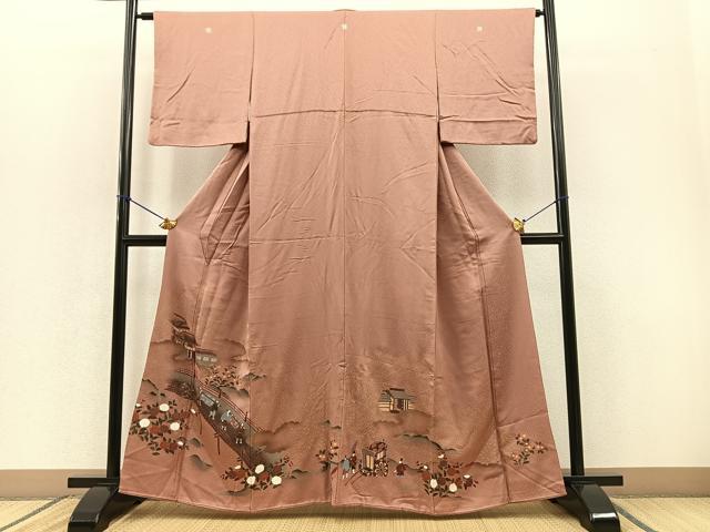 平和屋着物■豪華色留袖 人物風景文 金彩 正絹 逸品 BAAR8874wb