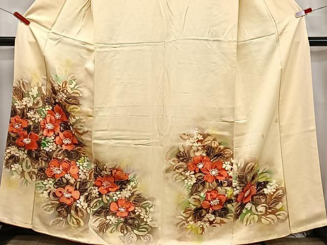 平和屋着物■訪問着　ろうけつ染め　草花文　暈し染め　正絹　逸品　CAAP9364xi