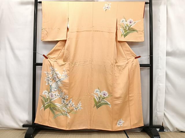 平和屋着物■訪問着 刺繍 花鳥文 暈し染め 金糸 正絹 逸品 CAAP9374xi