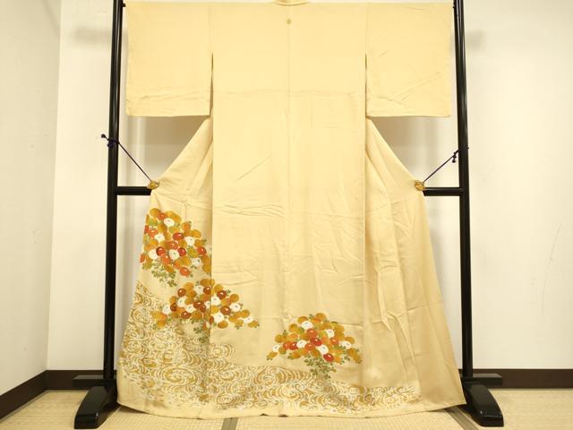 平和屋着物■豪華色留袖　刺繍　万寿菊　金彩　正絹　逸品　DABE9571du