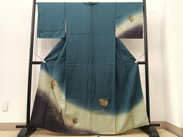 平和屋着物■訪問着 陶器花文 暈し染め 金銀彩 正絹 逸品 BAAS1942wb