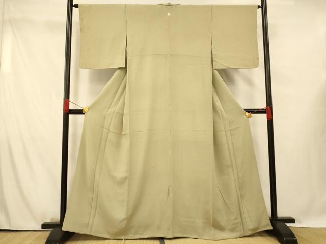 Full-Length Under-Kimono - 平和屋着物■上質な色無地　抹茶色　正絹　逸品　AABG5973fw