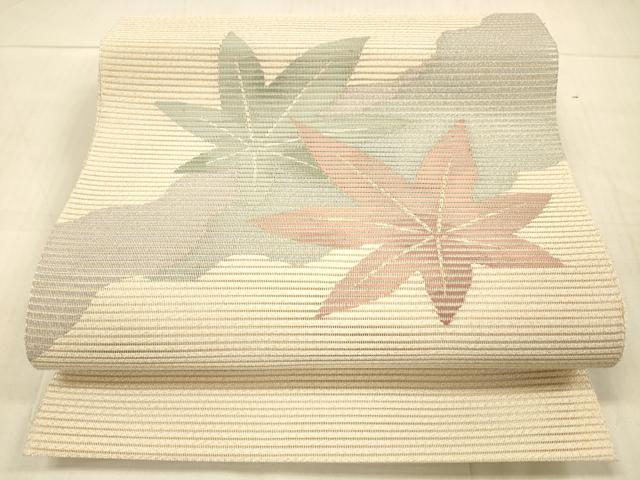 平和屋着物＊夏物　絽綴れ　八寸名古屋帯　竜田川　金糸　正絹　逸品　DAAV3741cm