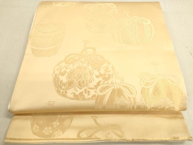 平和屋着物◎両面 全通柄袋帯 仕覆 金糸 正絹 逸品 DABA2278ya