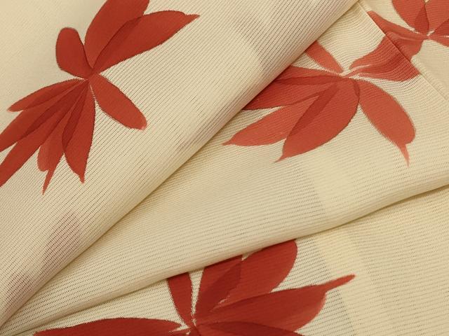 Summer Wear - 平和屋着物＊夏物　小紋　絽　舞花文　正絹　逸品　AABA2892jd