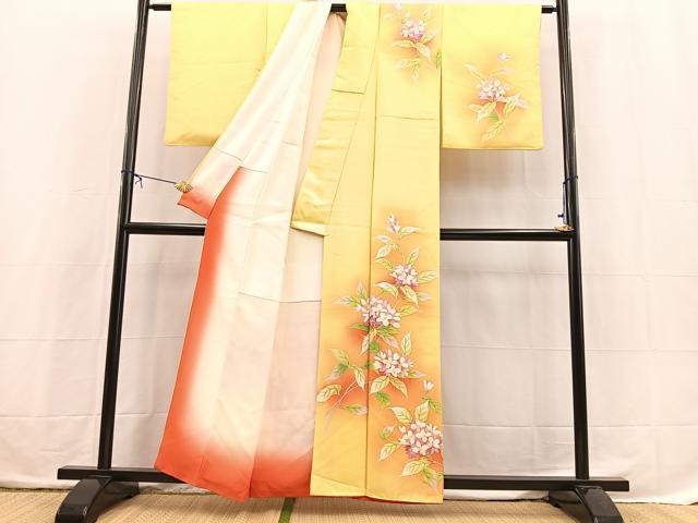 平和屋の平和屋着物■訪問着 手描き 草花文 暈し染め 正絹 逸品 BAAX3789yc｜アングル2