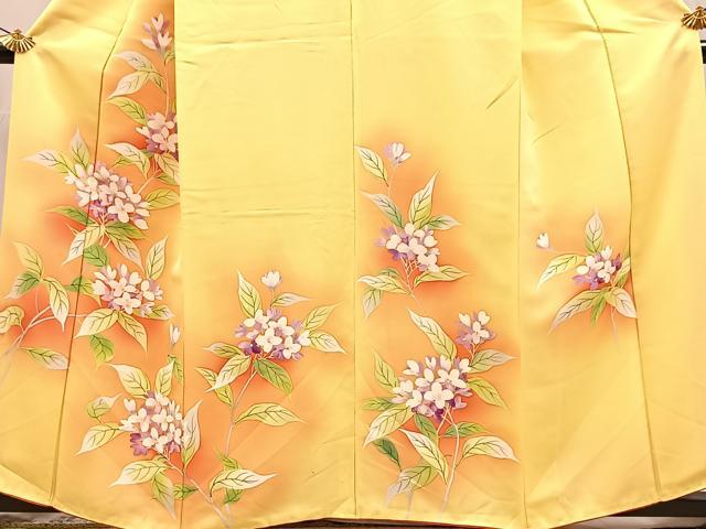 平和屋の平和屋着物■訪問着 手描き 草花文 暈し染め 正絹 逸品 BAAX3789yc｜アングル3