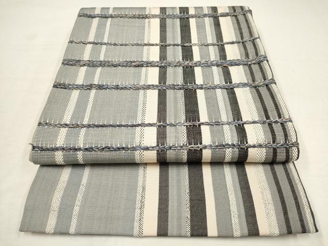 平和屋着物●ひなや工房　くむ・あむ・おる　伊豆蔵明彦　組織　太鼓柄袋帯　組紐間道　金糸　正絹　逸品　AAAT3793wj