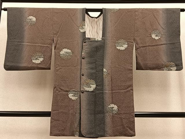 平和屋着物＃道行コート　ロング丈　絞り　雪輪文　暈し染め　金彩　正絹　逸品　BAAT9265gt