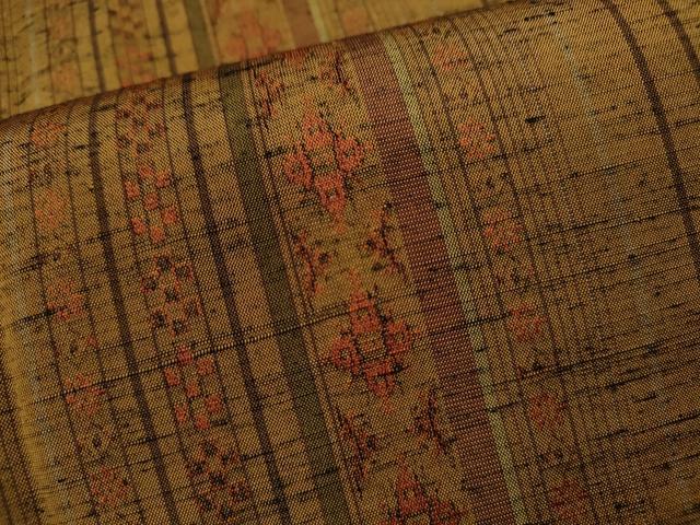 乐天商城 - 平和屋着物■上質な紬　吉祥間道　正絹　逸品　CABF3196ze