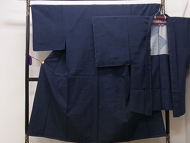 平和屋着物■男性 紬 アンサンブル 留紺色 逸品 未使用 CAAB8415dy