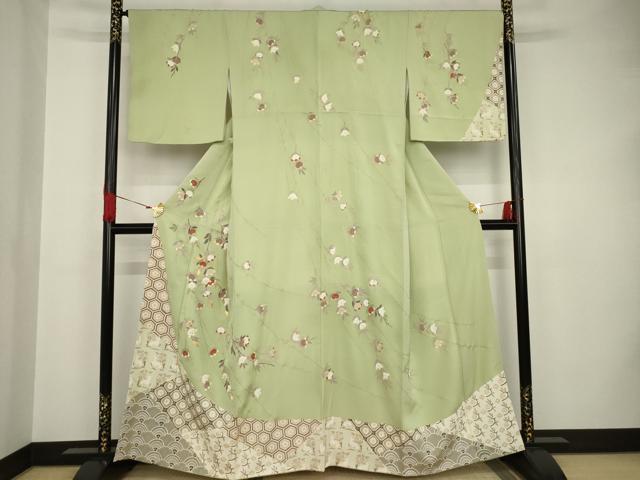 訪問着 フルセット5点サイズM〜Ｌ枝橘暈し染め　金彩　正絹　未使用 トールサイズ 楽天市場】訪問着 橘の通販