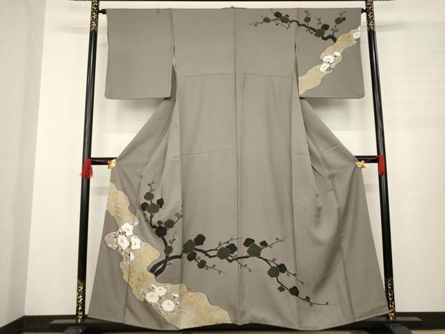 平和屋着物●訪問着　枝花文　金彩　正絹　逸品　AABB3843ck(4)