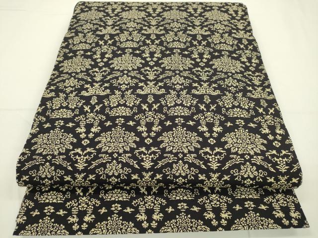 平和屋着物●全通柄袋帯　紬地　飛鳥花唐草文　正絹　逸品　未使用　DAAR0705fe