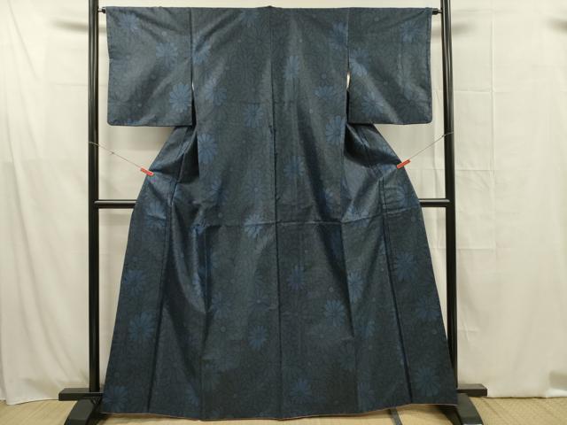 平和屋着物■上質な紬　菊尽くし　正絹　逸品　DABG1604ya
