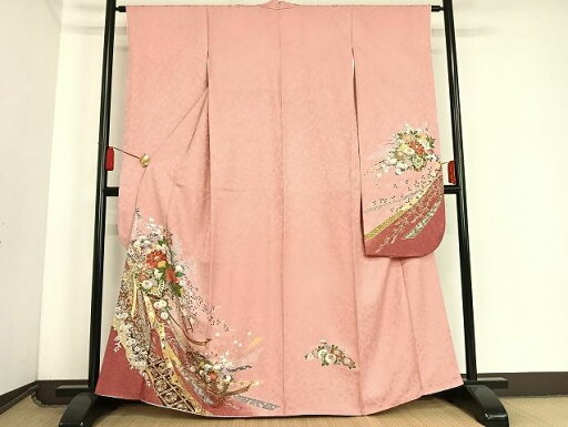 平和屋着物■豪華振袖 花車文 暈し染め 金彩 京都きもの友禅扱い 正絹 逸品 AAAG7746Bnp 平和屋着物■豪華振袖 花車文 暈し染め 金彩 京都きもの友禅扱い 正絹 逸品 AAAG7746Bnp