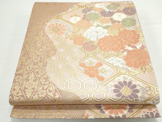 平和屋着物◎六通柄袋帯　唐織　草花文　金銀糸　正絹　逸品　CAAY7340th